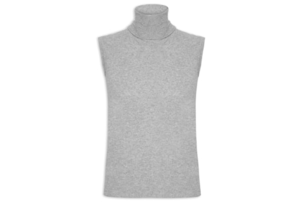 Blusa Feminina Gola Alta Puro Cashmere - Cinza