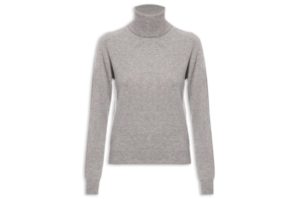 Blusa Feminina Gola Alta Puro Cashmere - Cinza