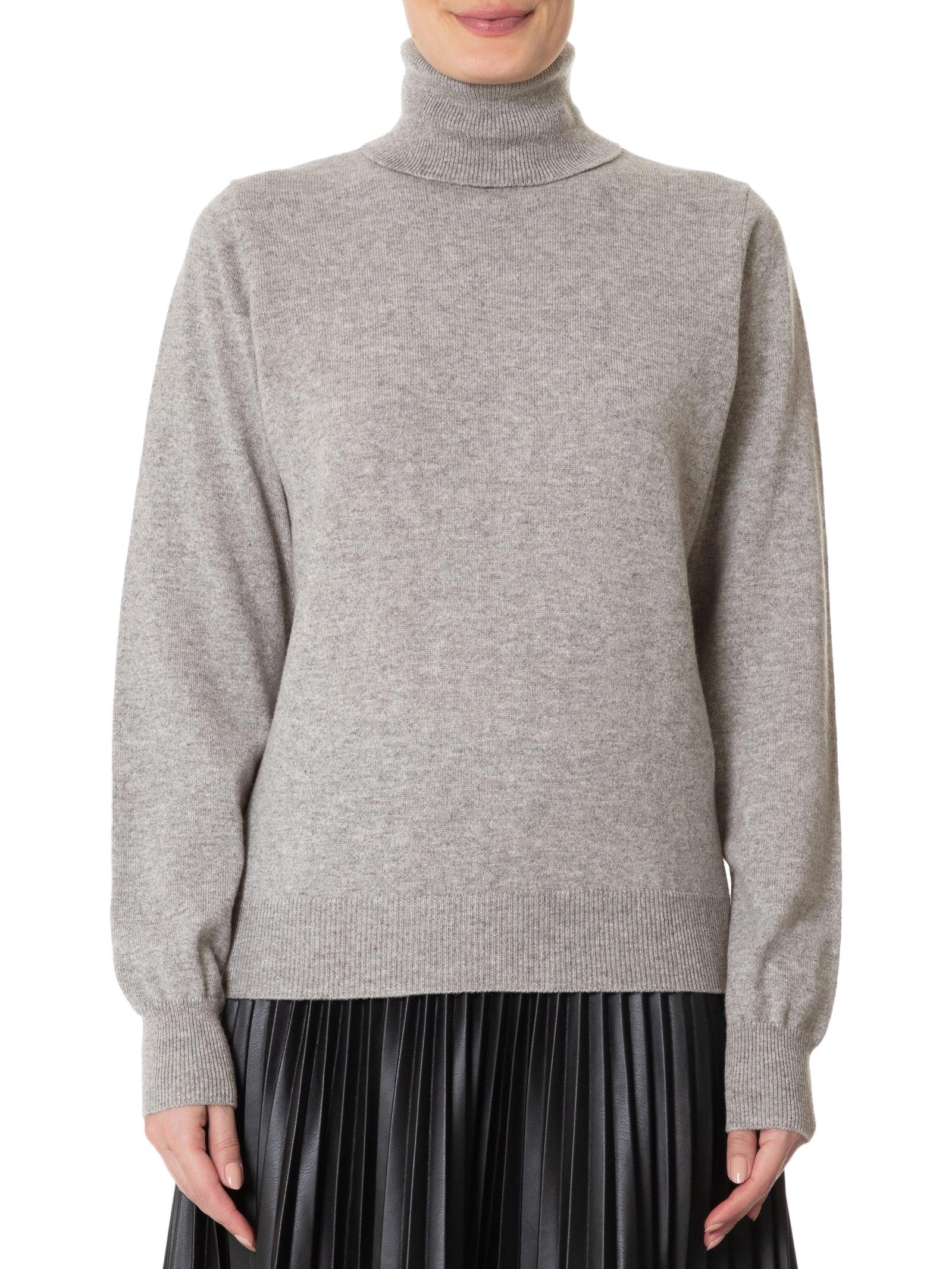 Blusa Feminina Gola Alta Puro Cashmere Cinza '2Essential