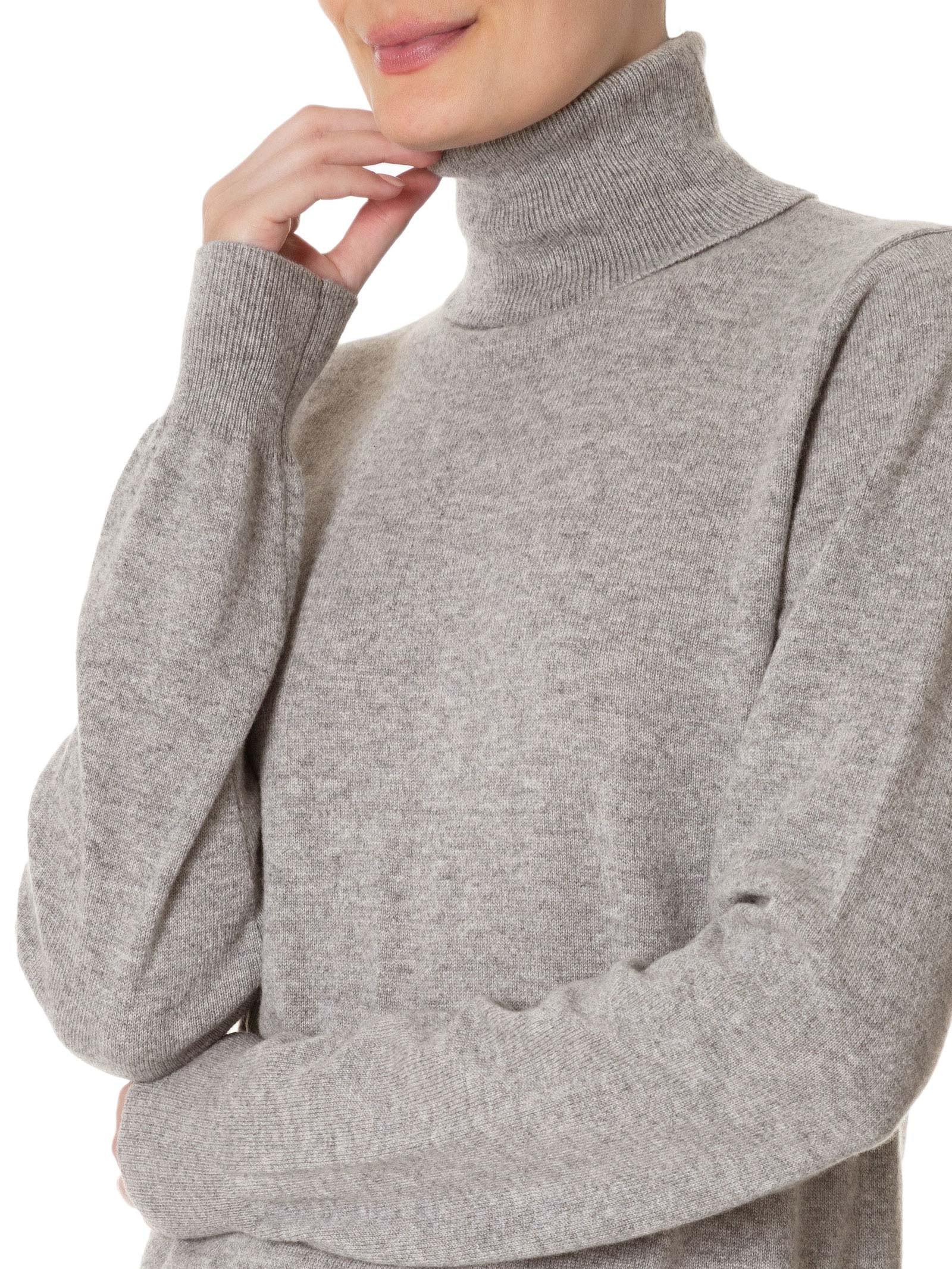 Blusa Feminina Gola Alta Puro Cashmere Cinza '2Essential