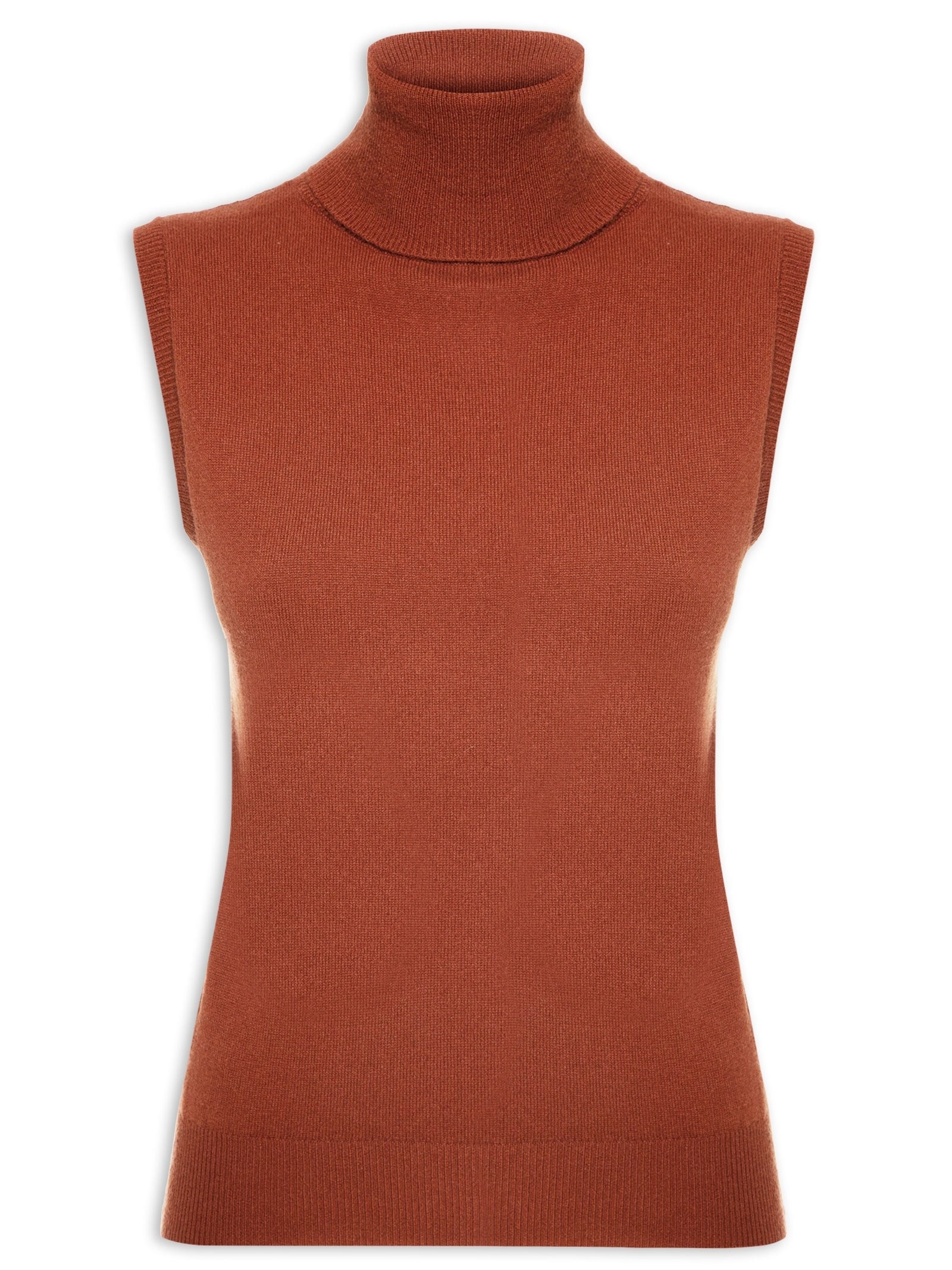 Blusa Feminina Gola Alta Puro Cashmere Marrom '2Essential