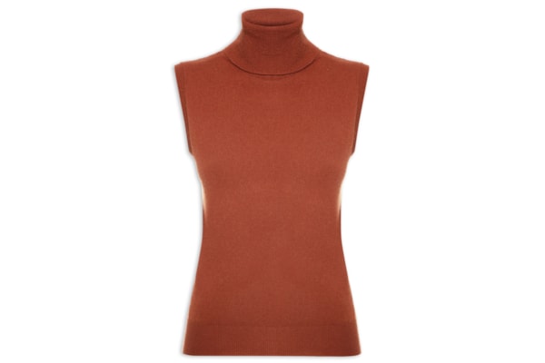 Blusa Feminina Gola Alta Puro Cashmere - Marrom