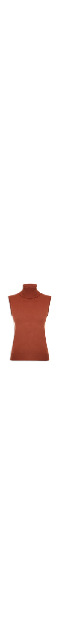 Blusa Feminina Gola Alta Puro Cashmere - Marrom