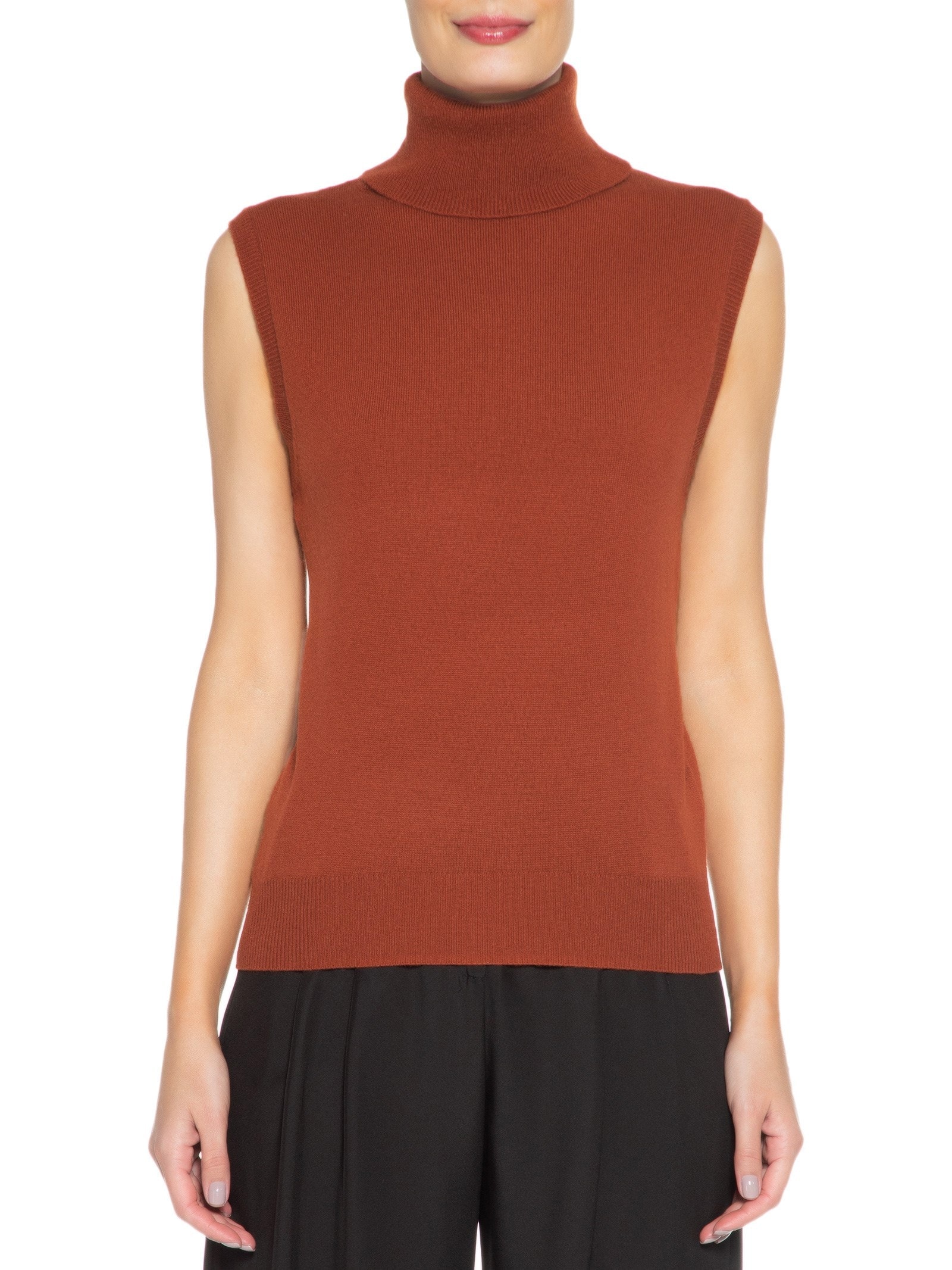 Blusa Feminina Gola Alta Puro Cashmere Marrom '2Essential