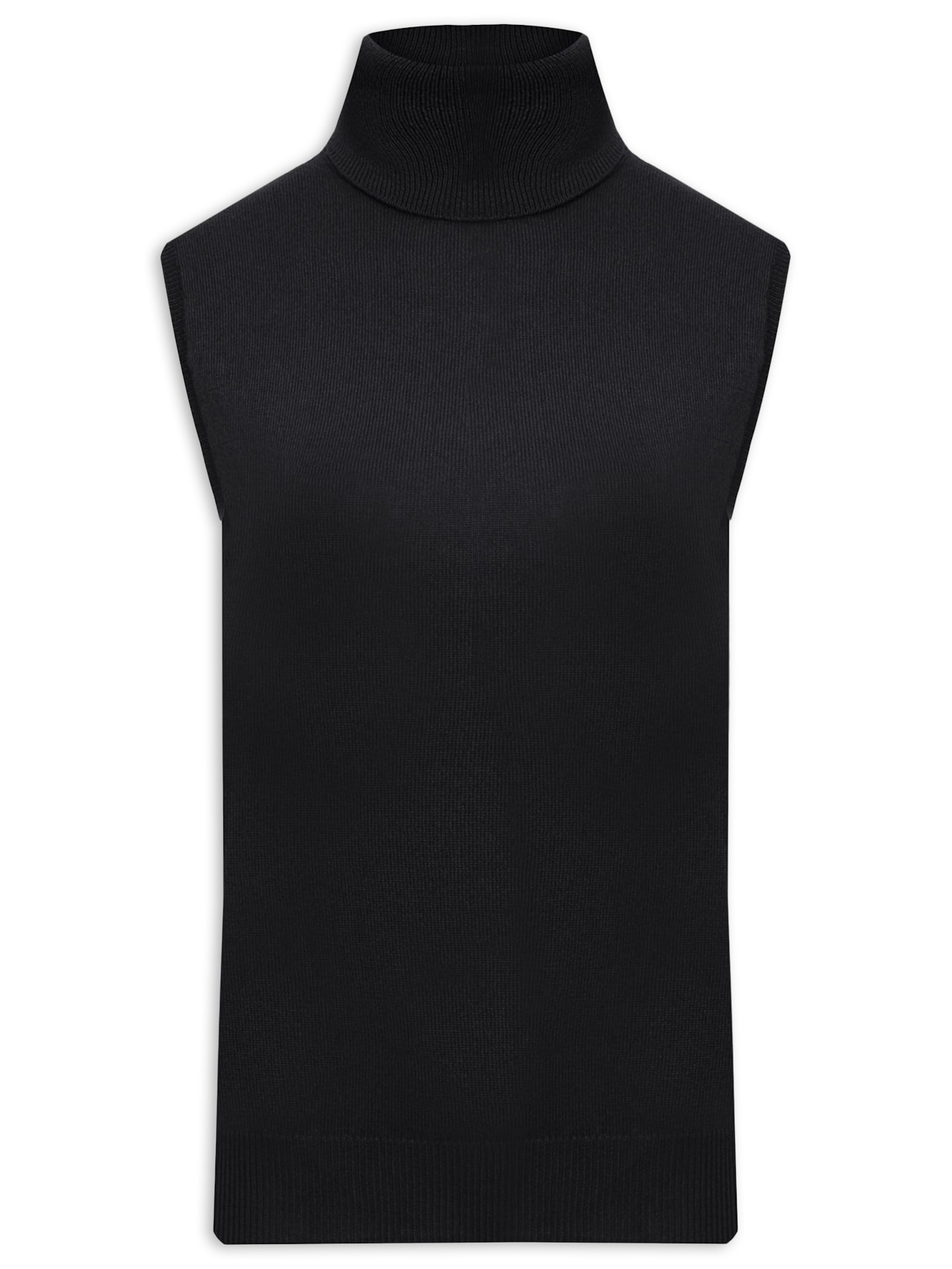 Blusa Feminina Gola Alta Puro Cashmere Preto '2Essential