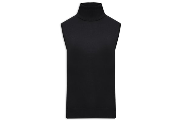 Blusa Feminina Gola Alta Puro Cashmere - Preto