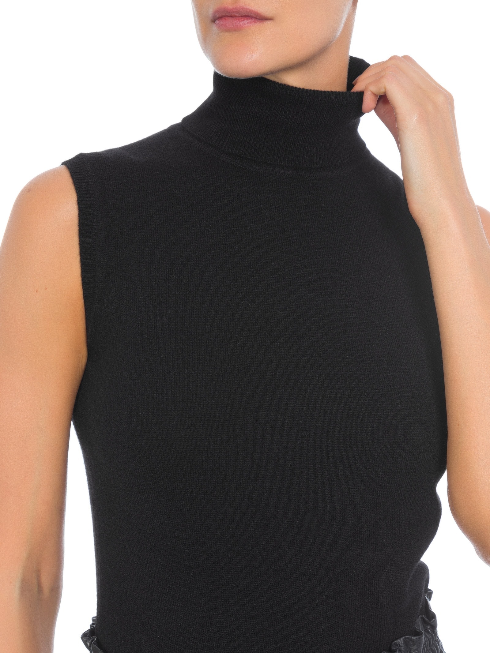 Blusa Feminina Gola Alta Puro Cashmere Preto '2Essential
