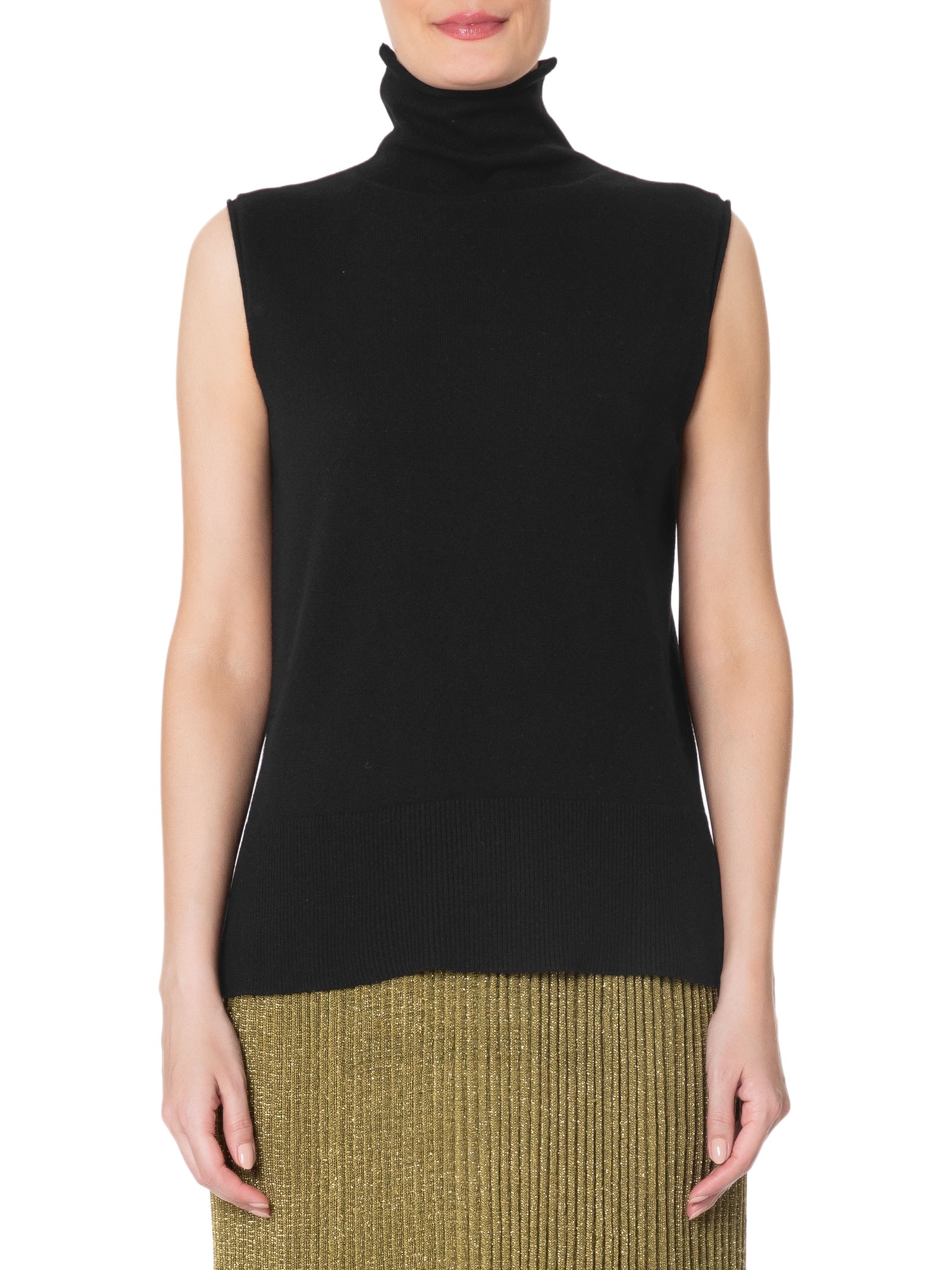 Blusa Feminina Gola Alta Puro Cashmere Preto '2Essential