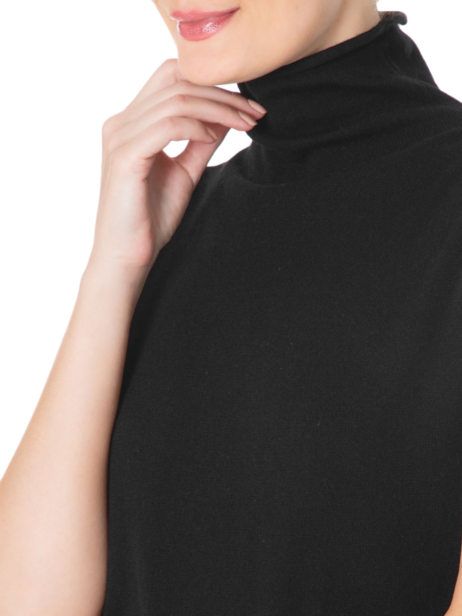 Blusa Feminina Gola Alta Puro Cashmere Preto '2Essential