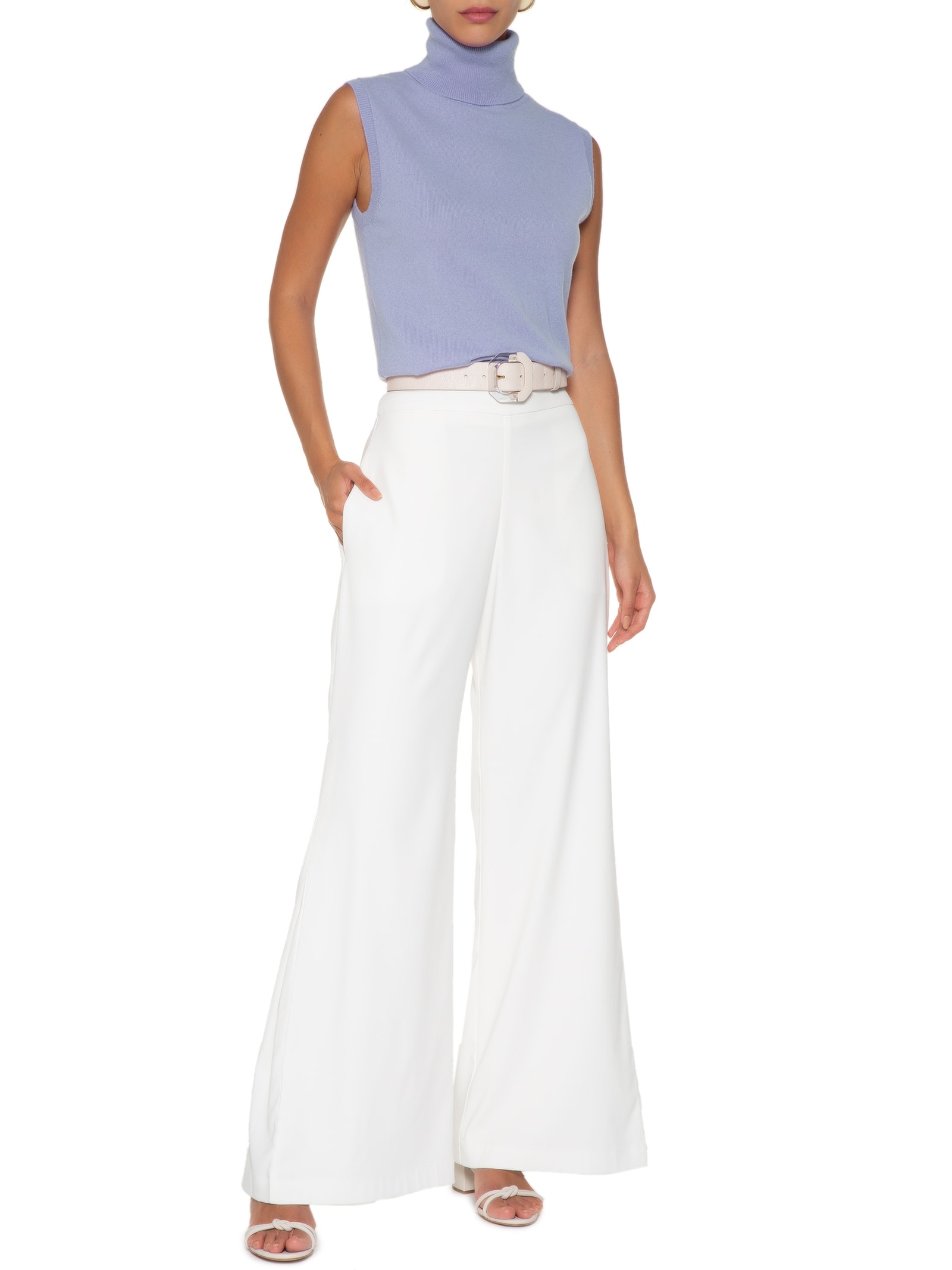 Blusa Feminina Gola Alta Puro Cashmere Roxo '2Essential