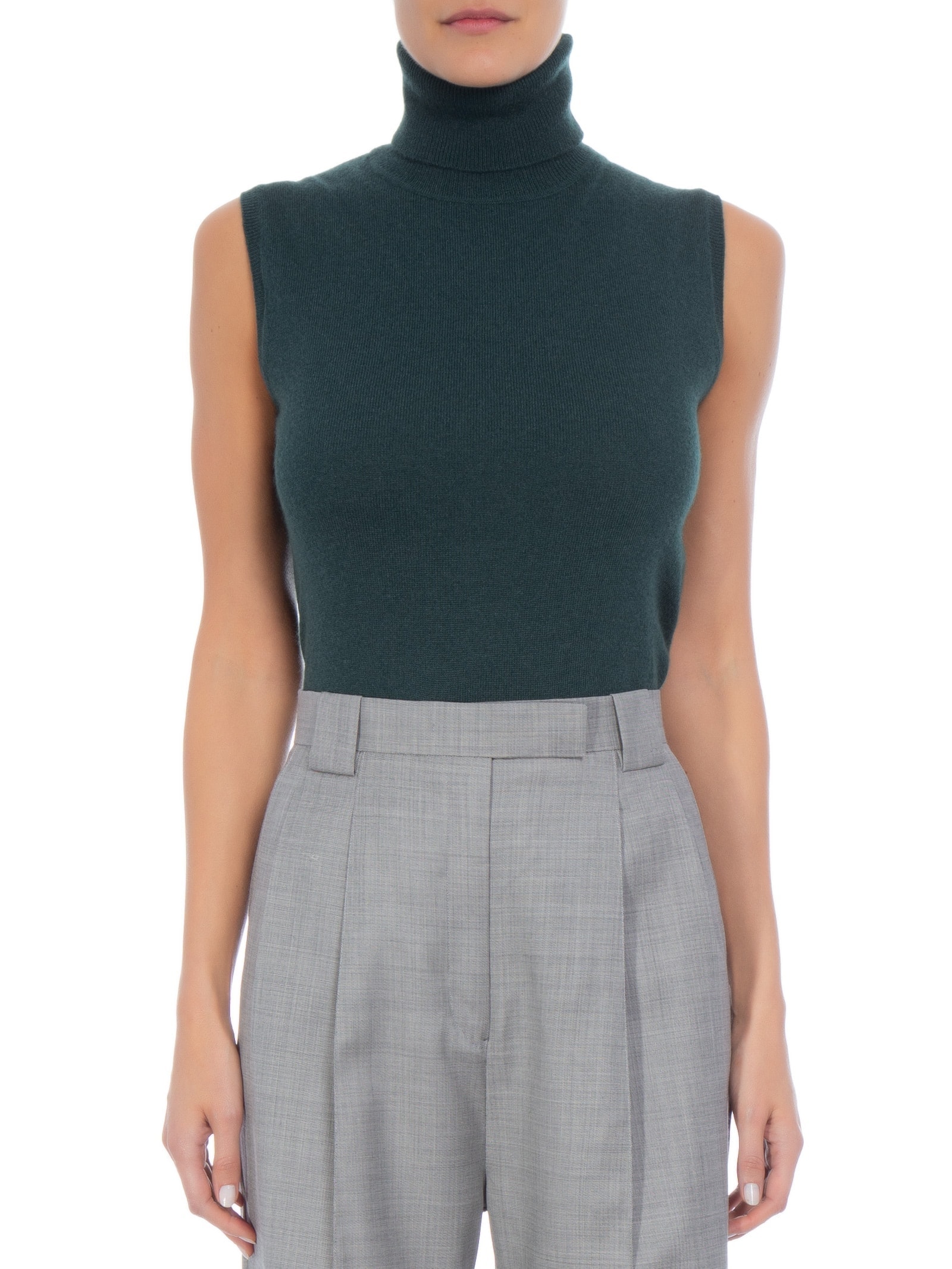 Blusa Feminina Gola Alta Puro Cashmere Verde '2Essential