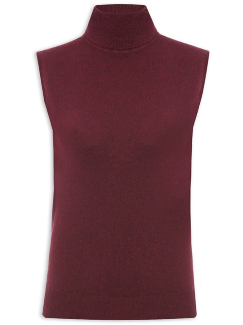 Blusa Feminina Gola Alta Puro Cashmere - Vermelho