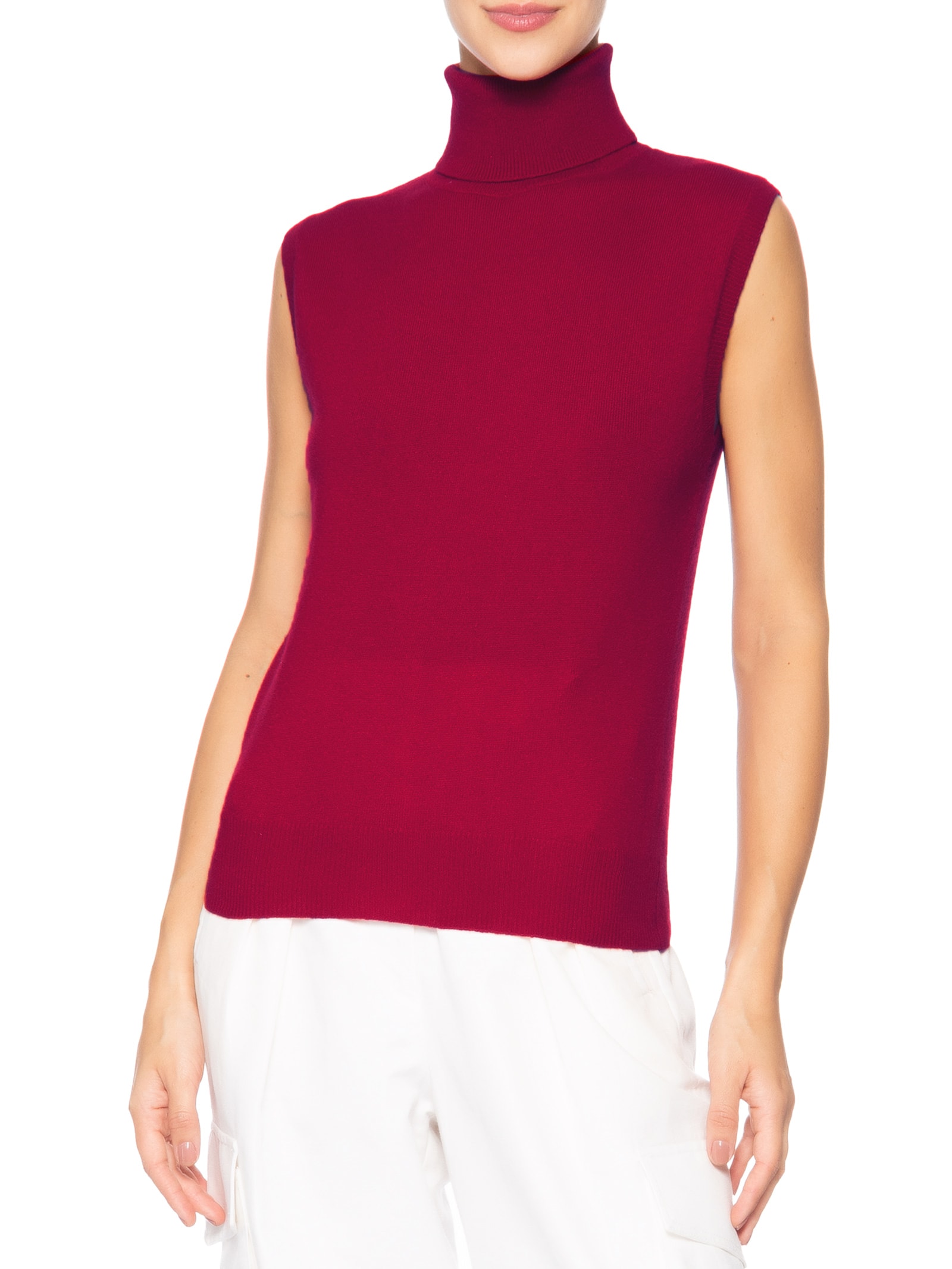 Blusa Feminina Gola Alta Puro Cashmere Vermelho '2Essential