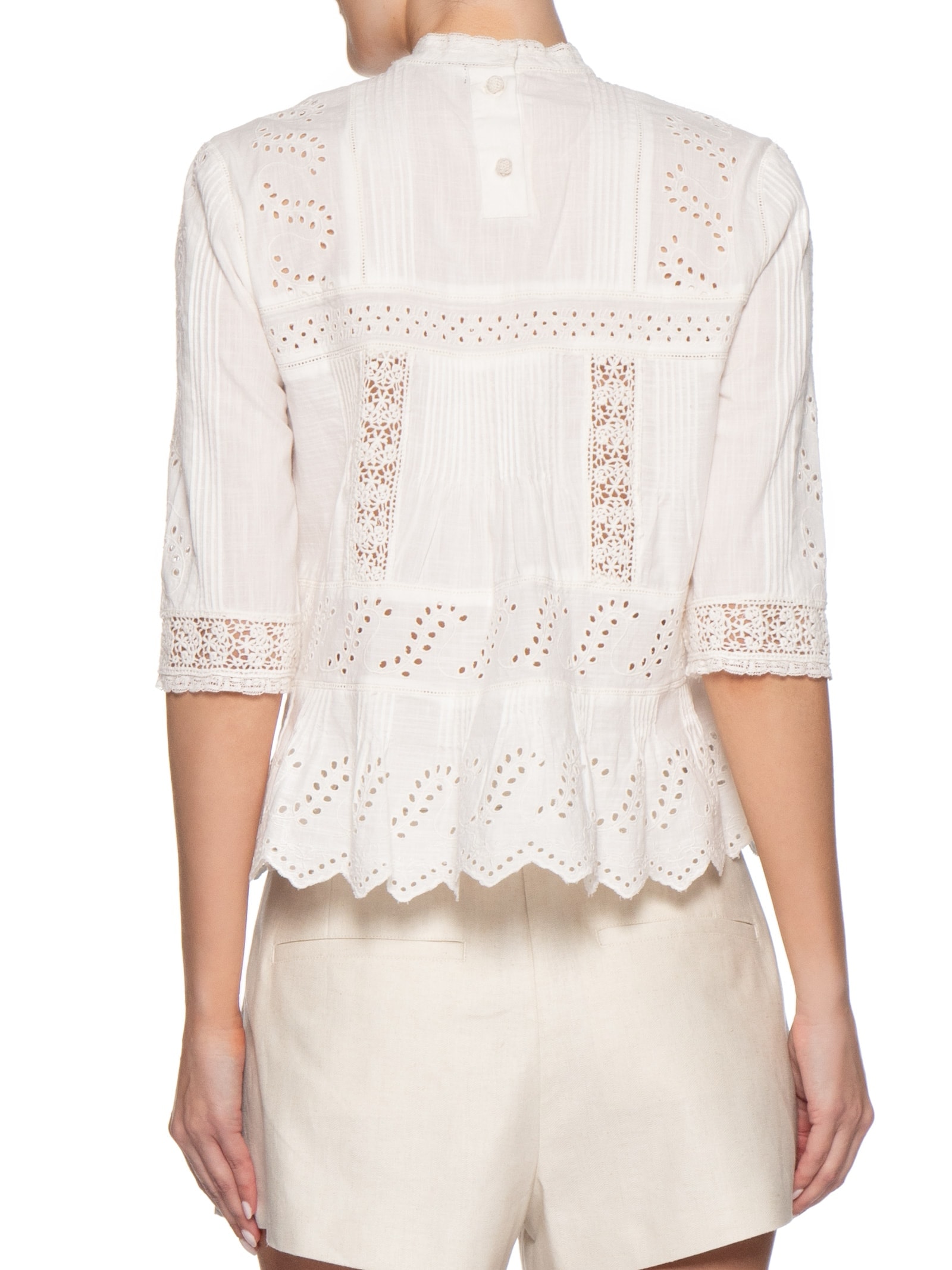 Blusa Feminina Gola Alta Rendinhas Branco Animale