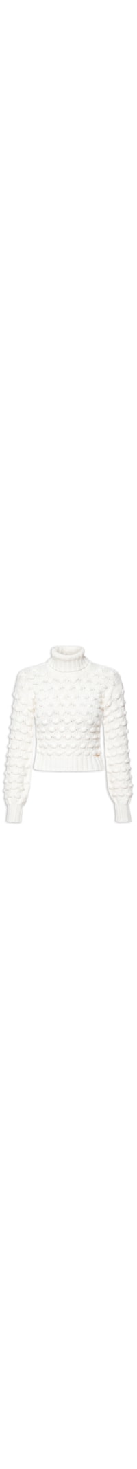 Blusa Feminina Gola Alta Tricot - Off white