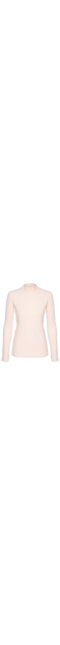 Blusa Feminina Gola Alta Tricot Textura - Rosa