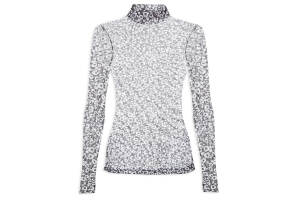 Blusa Feminina Gola Alta Tule Onça Cronos - Preto