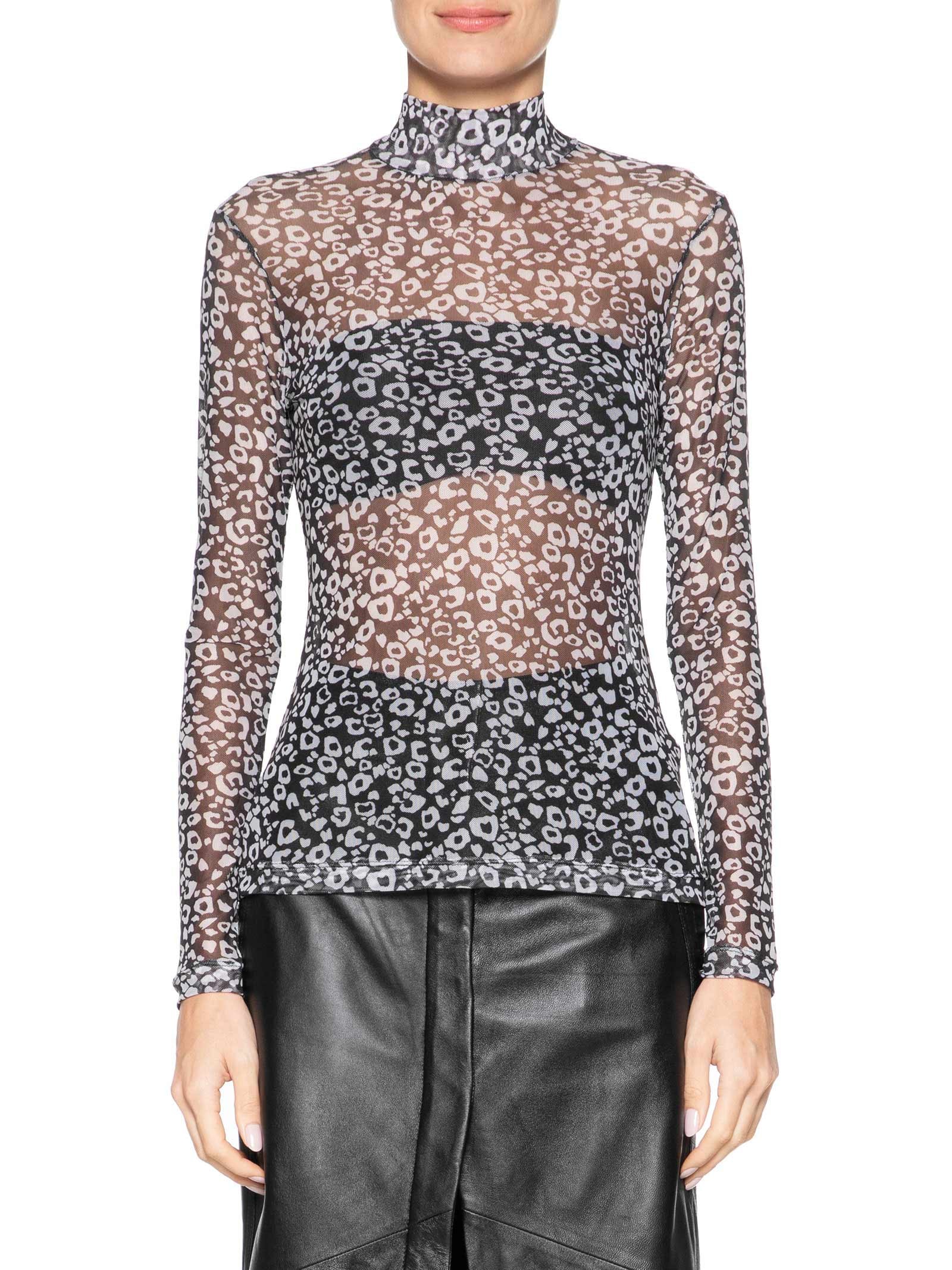 Blusa Feminina Gola Alta Tule Onça Cronos Preto Animale