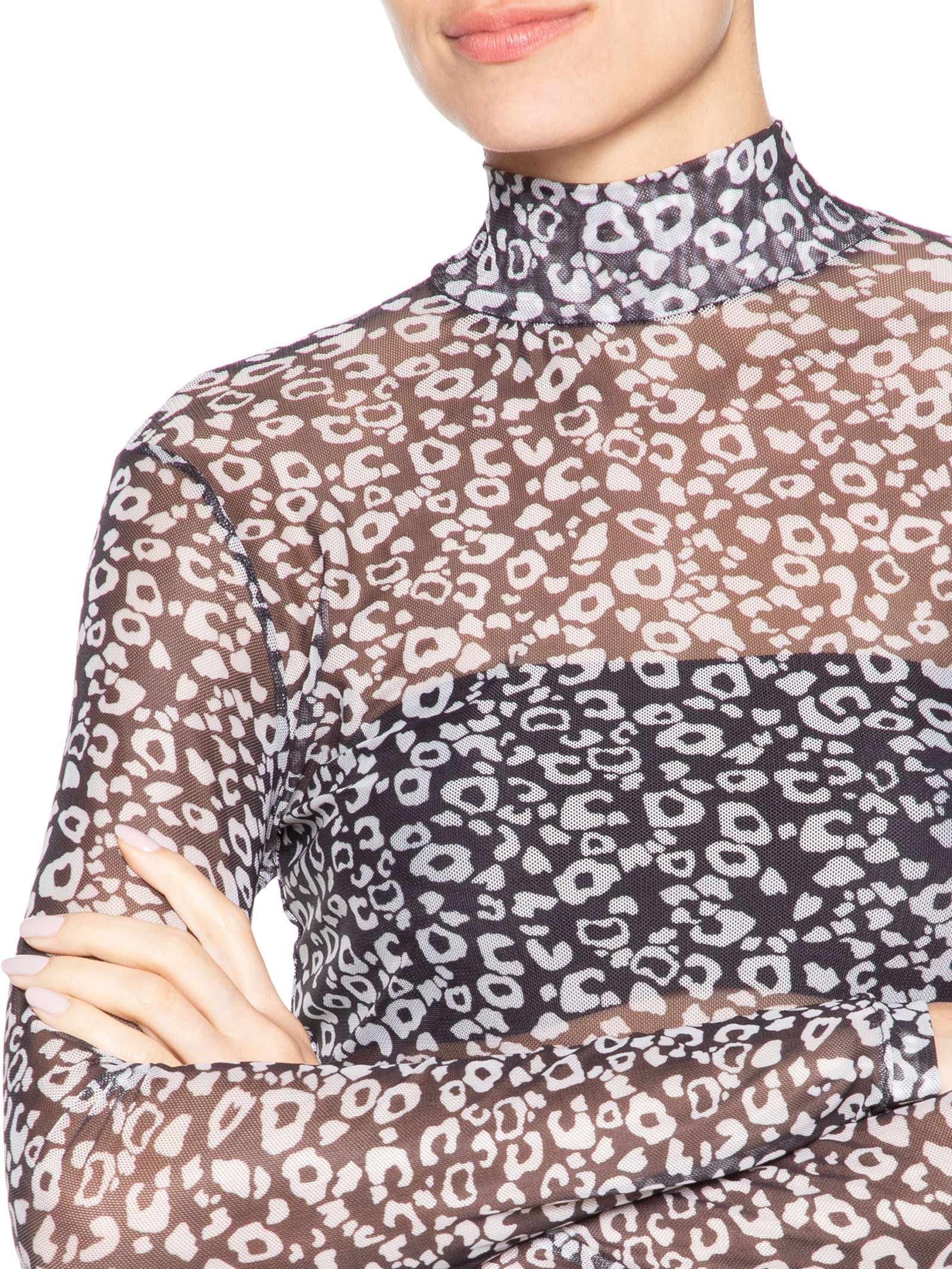 Blusa Feminina Gola Alta Tule Onça Cronos Preto Animale