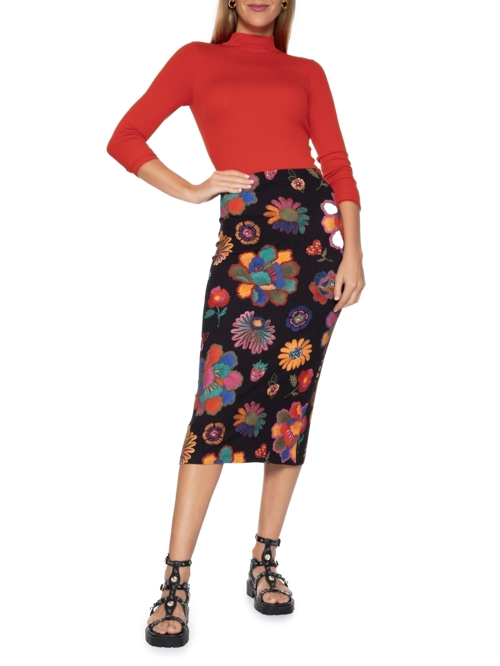 Blusa Feminina Gola Alta Vermelho Farm