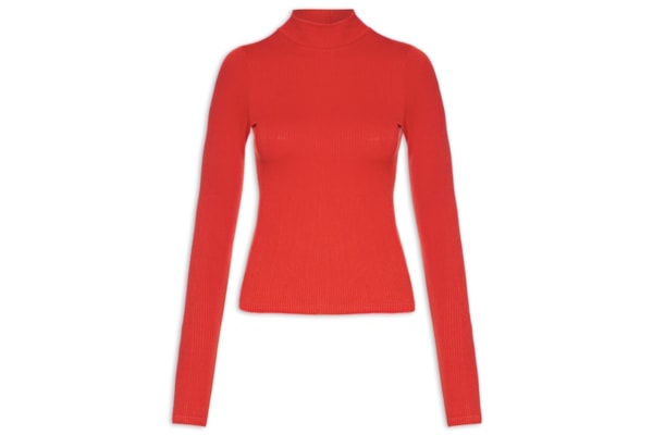 Blusa Feminina Gola Alta - Vermelho