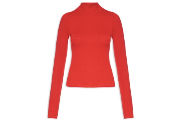 Blusa Feminina Gola Alta - Vermelho