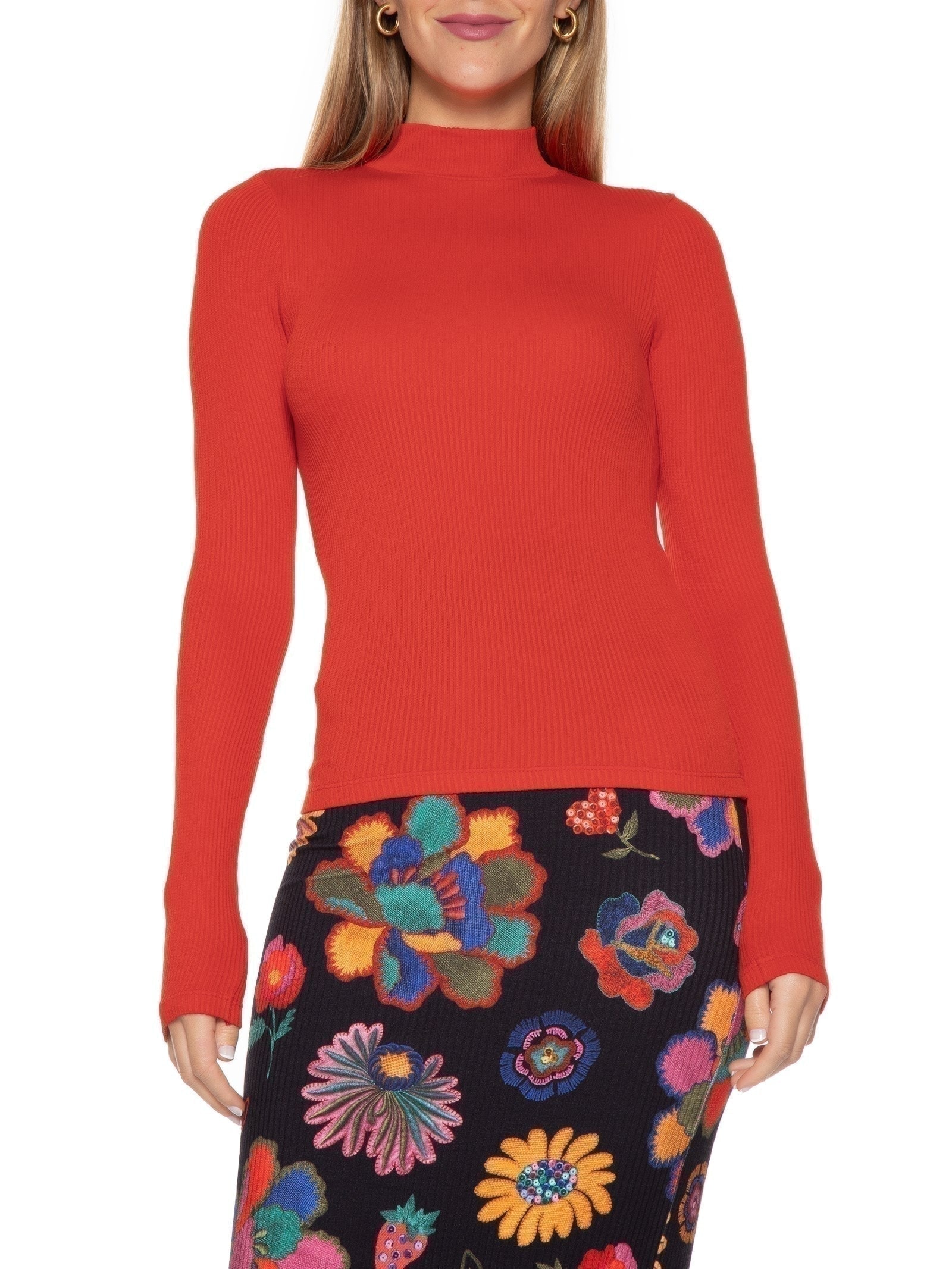 Blusa Feminina Gola Alta Vermelho Farm