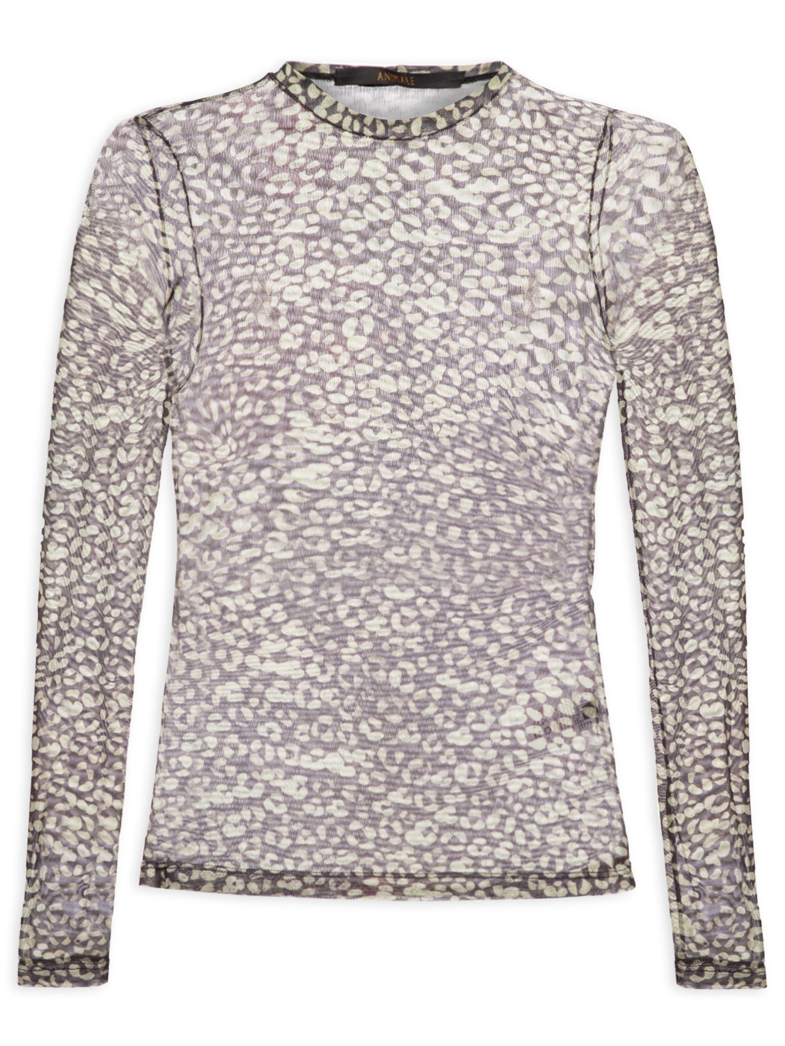 Blusa Feminina Gola Careca De Tule Onça Verde Animale