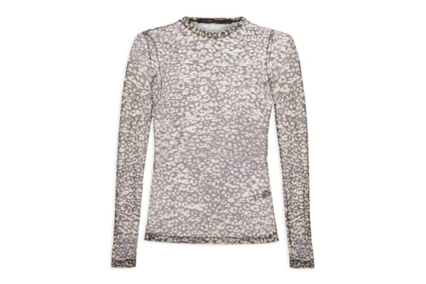 Blusa Feminina Gola Careca De Tule Onça - Verde