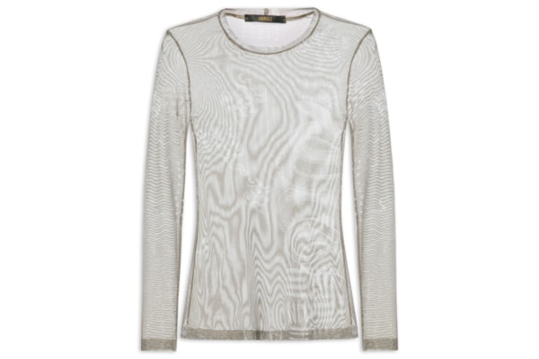 Blusa Feminina Gola Careca De Tule - Verde