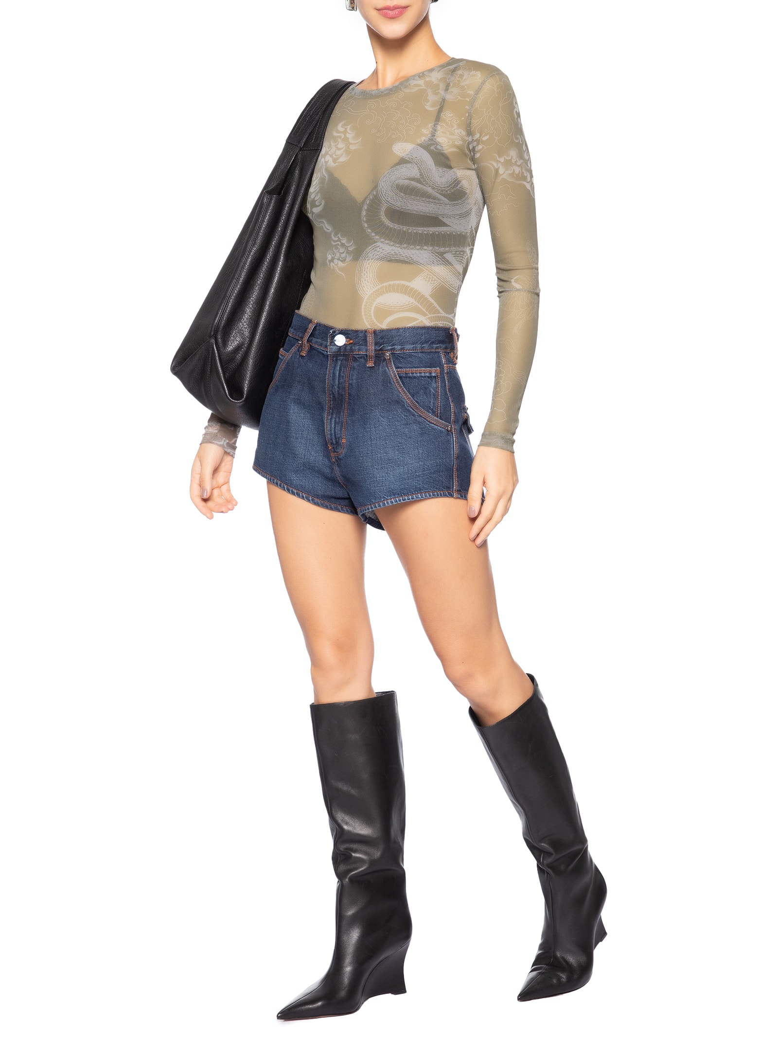 Blusa Feminina Gola Careca De Tule Verde Animale