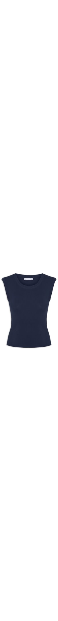 Blusa Feminina Gola em U em Tricot - Azul