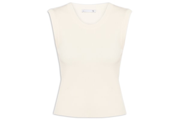 Blusa Feminina Gola em U em Tricot - Bege