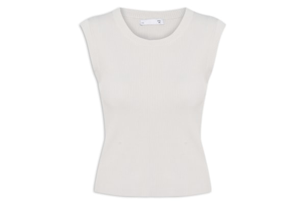 Blusa Feminina Gola em U em Tricot - Cinza 