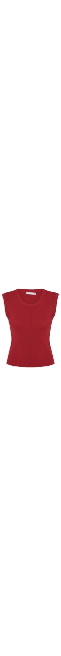 Blusa Feminina Gola em U em Tricot - Vermelho