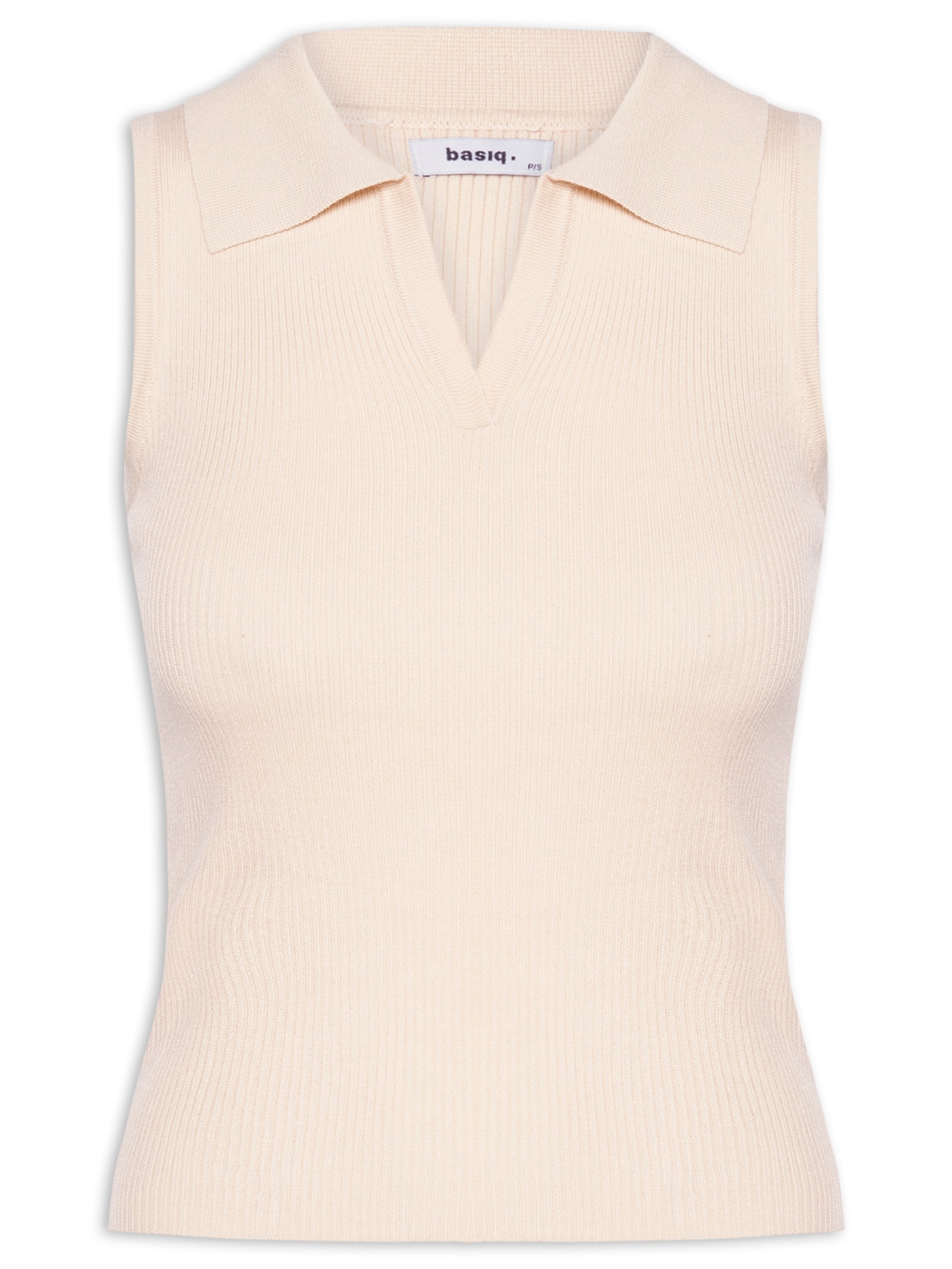 Blusa Feminina Gola Esporte Tricot Bege Basiq