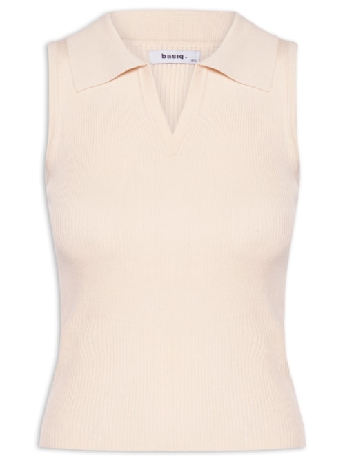 Blusa Feminina Gola Esporte Tricot – Bege
