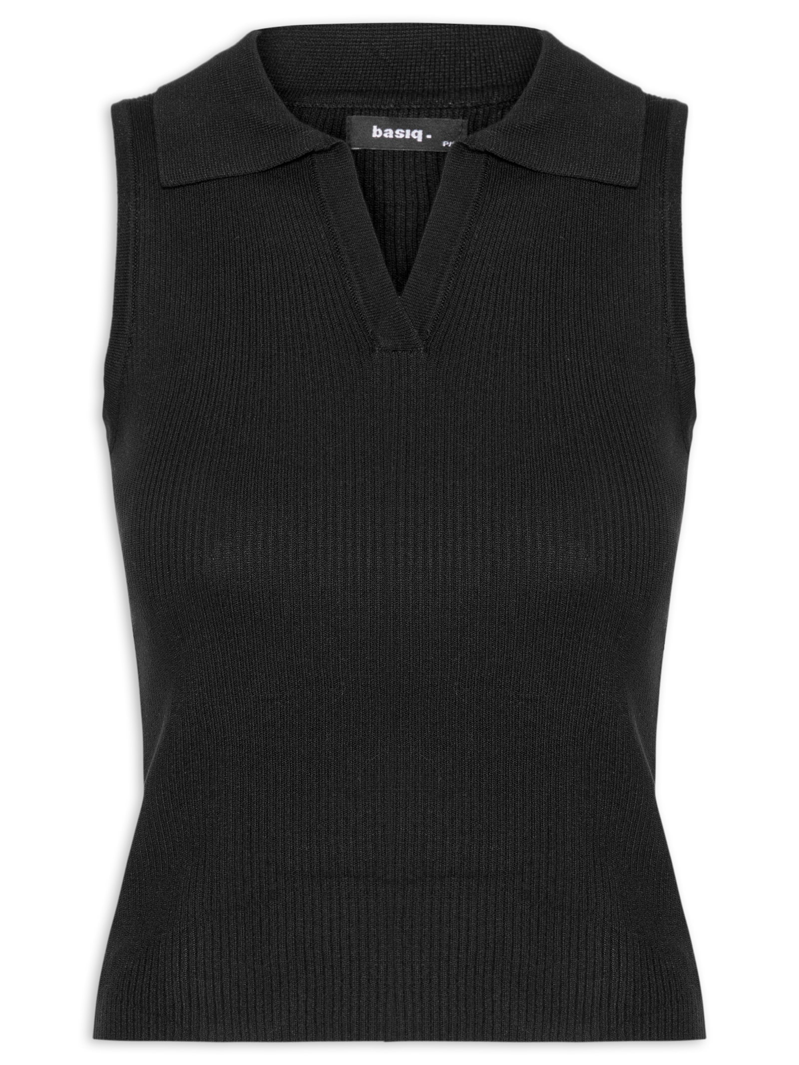 Blusa Feminina Gola Esporte Tricot Preto Basiq