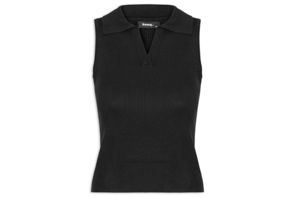 Blusa Feminina Gola Esporte Tricot - Preto