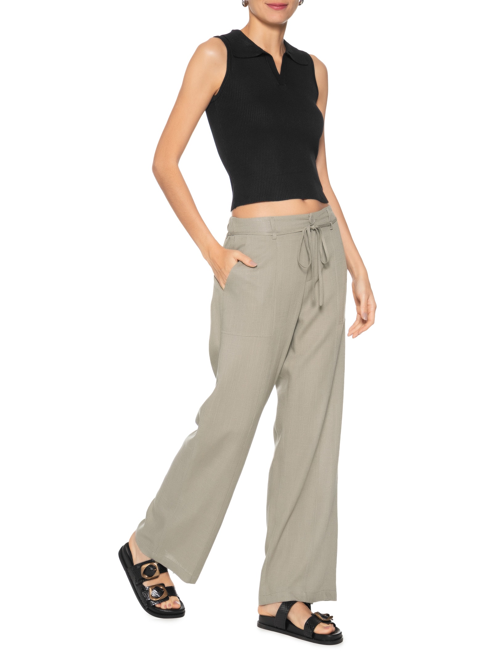 Blusa Feminina Gola Esporte Tricot Preto Basiq