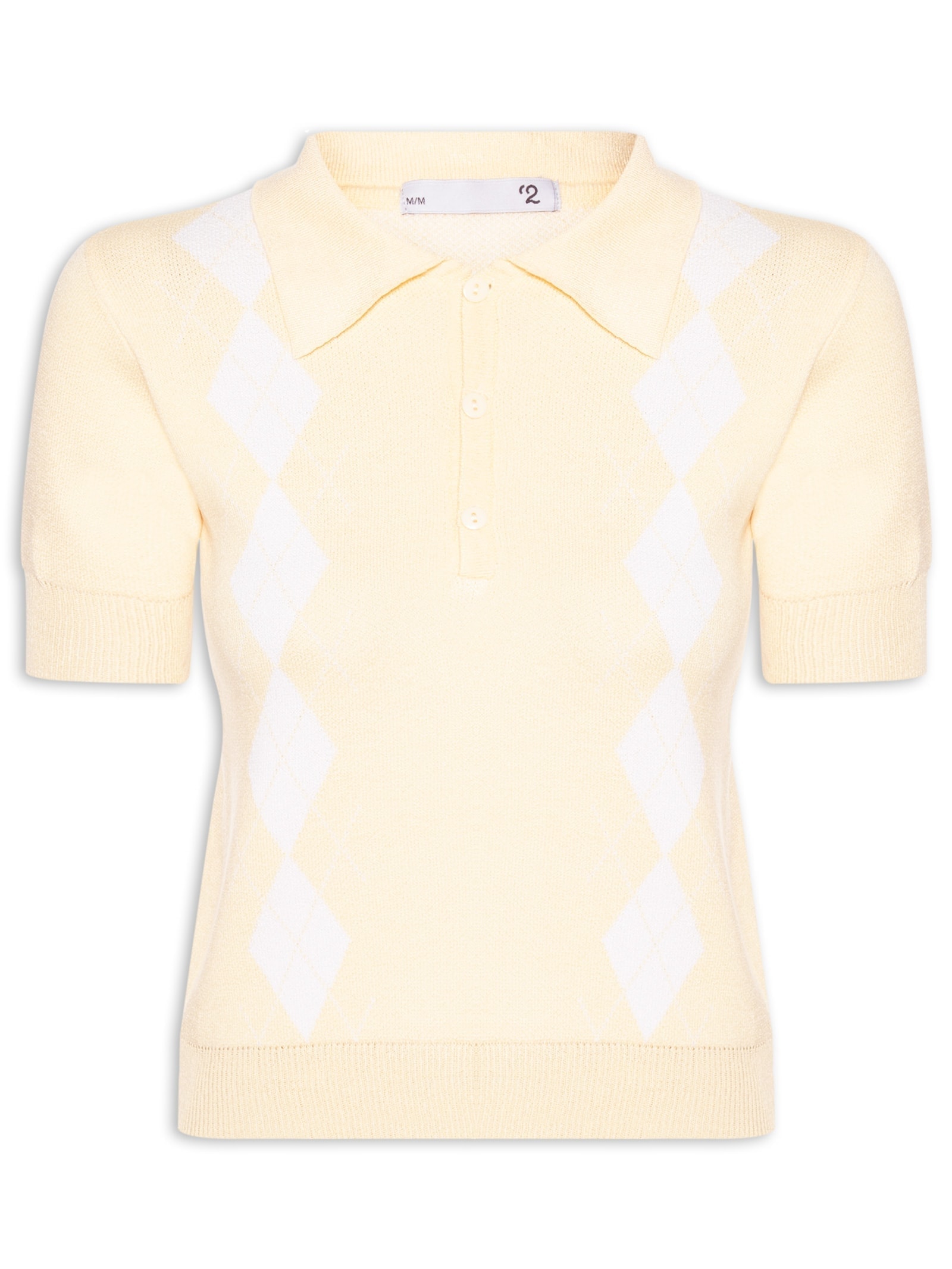 Blusa Feminina Gola Polo Em Tricot Amarelo '2Essential