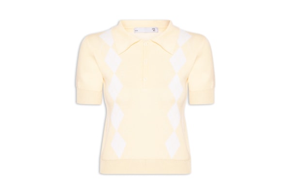 Blusa Feminina Gola Polo Em Tricot - Amarelo