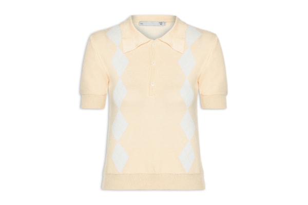 Blusa Feminina Gola Polo Em Tricot - Amarelo