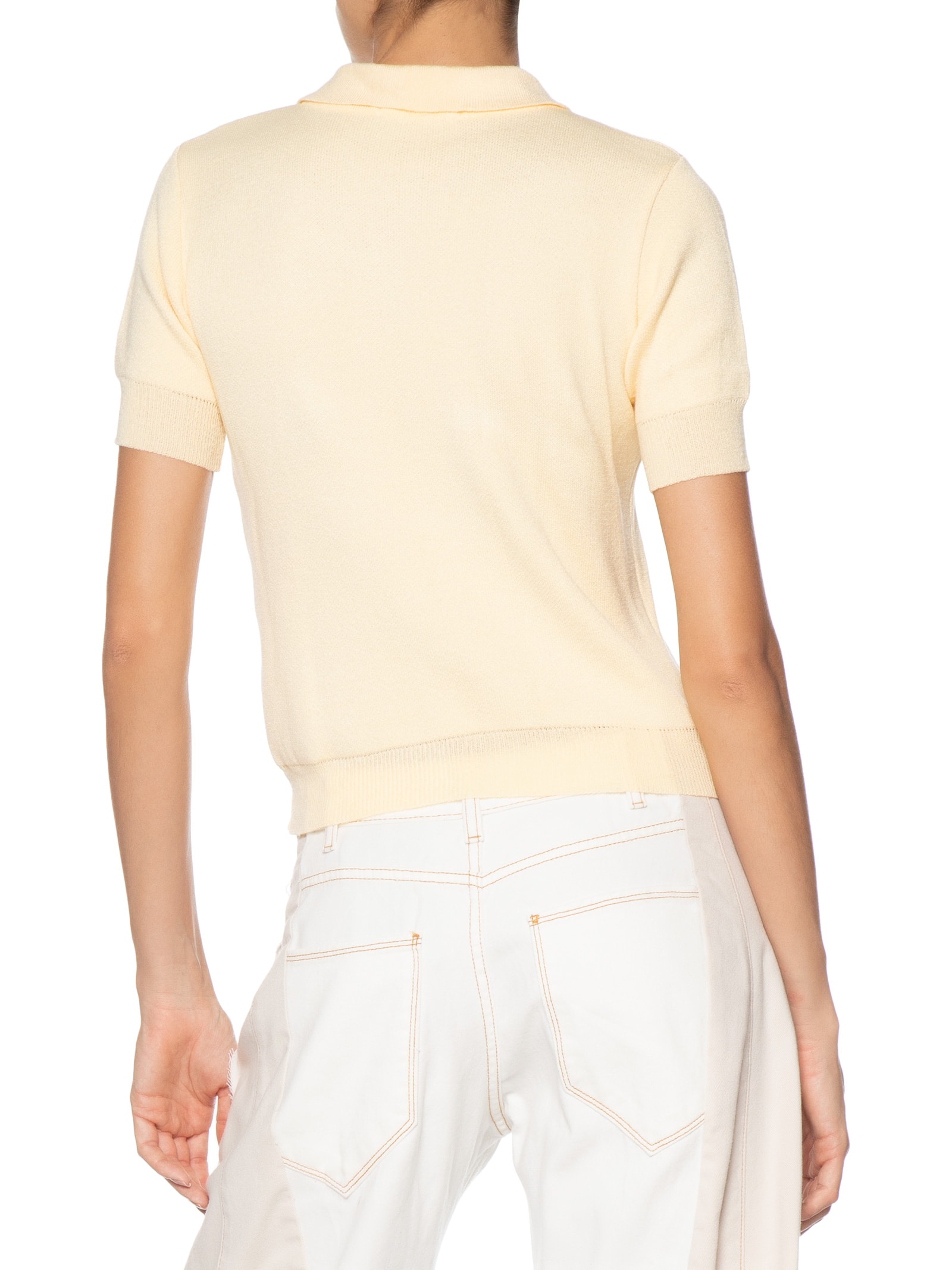 Blusa Feminina Gola Polo Em Tricot Amarelo '2Essential