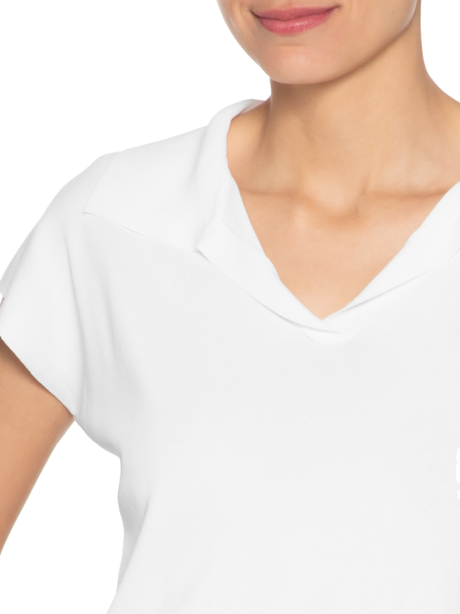 Blusa Feminina Gola Polo Em Tricot Branco '2Essential