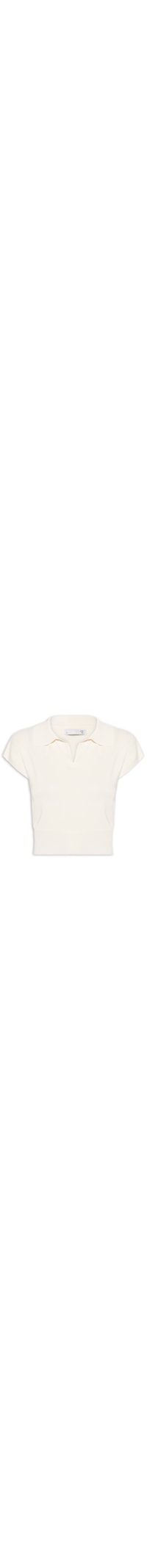 Blusa Feminina Gola Polo Em Tricot - Off White