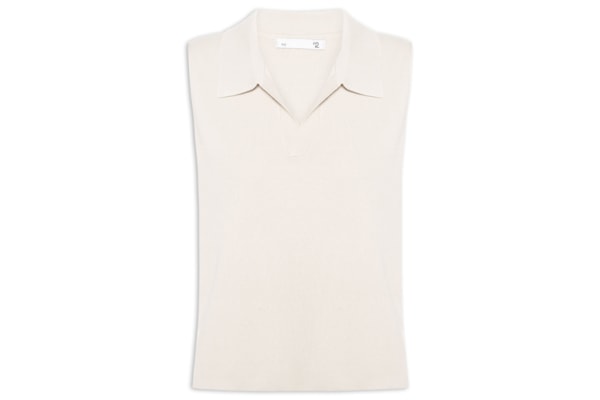 Blusa Feminina Gola Polo em Tricot - Off White