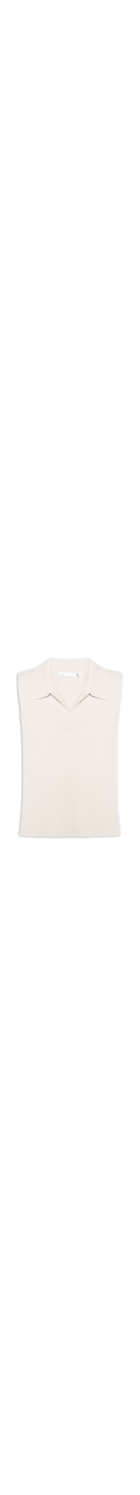 Blusa Feminina Gola Polo em Tricot - Off White