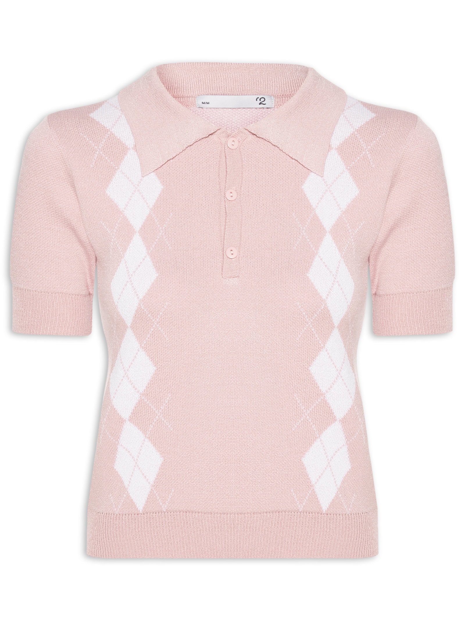 Blusa Feminina Gola Polo Em Tricot Rosa '2Essential