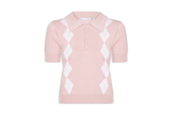 Blusa Feminina Gola Polo Em Tricot - Rosa